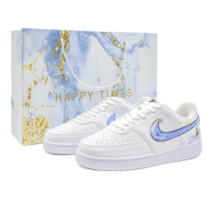 Nike Nike Court Vision 1 Ocean Serendipity Shopping Bag Cushioning Abrasion Resistant Breathable Slip Resistant Low top