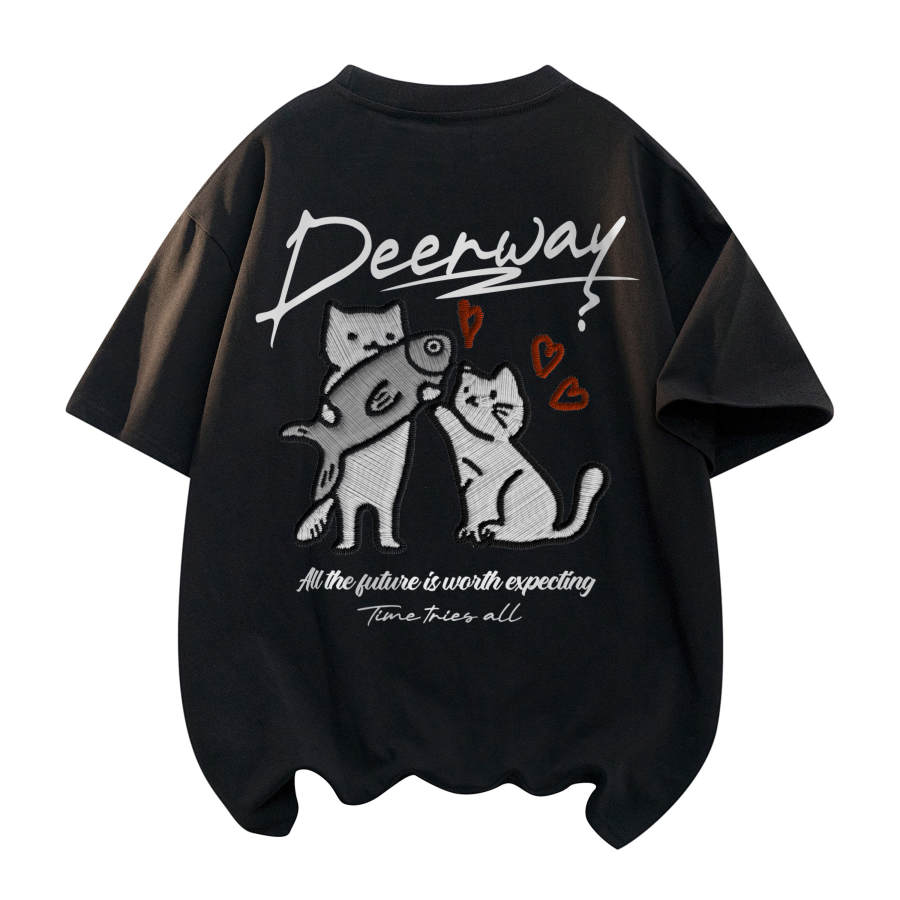 DEERWAY T Shirts Unisex Crew Neck Moderate Straight Fit