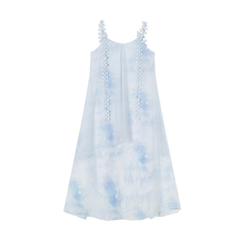XIANGYING Slip Dresses Women's Crew Neck Thin
