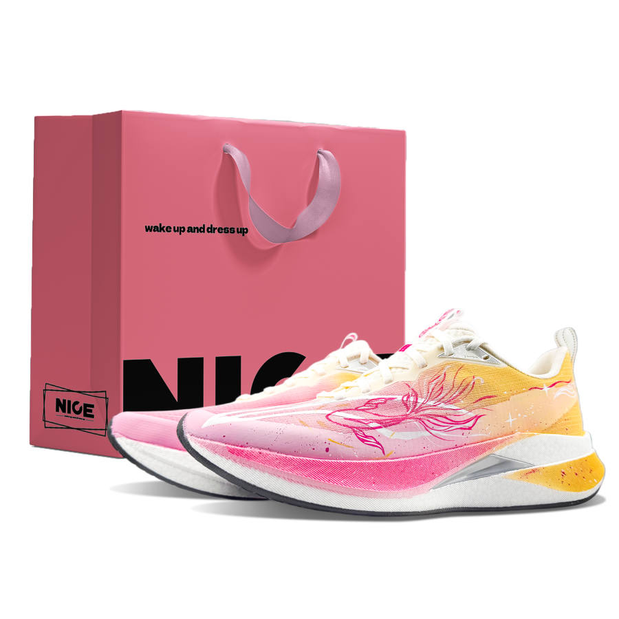 Li-Ning Li Ning Red Hare 9 PRO Cushioning Abrasion Resistant Slip Resistant Low top Running Shoes Unisex Pink