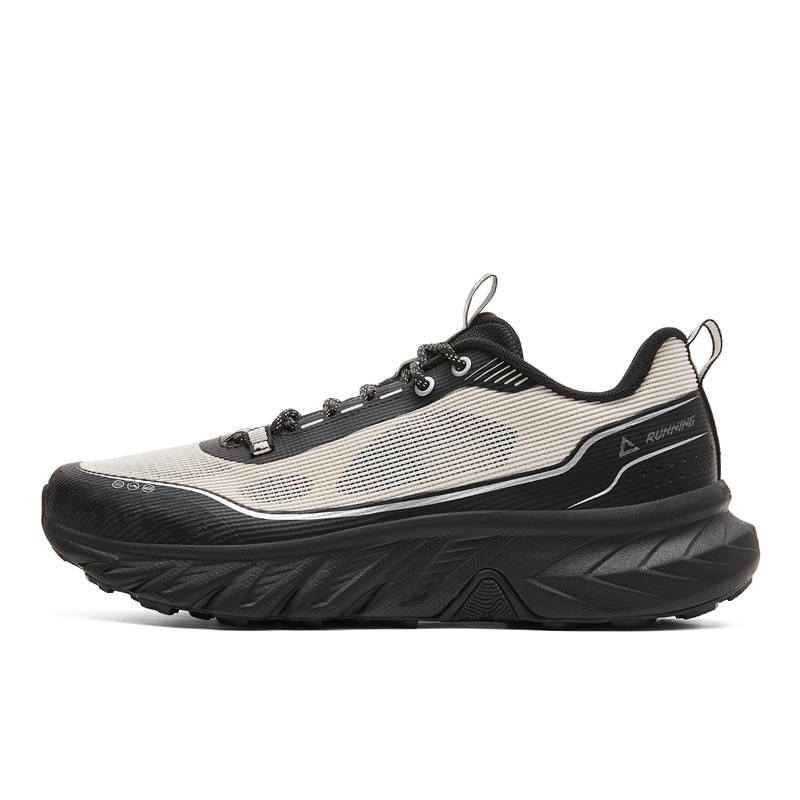 PEAK Cushioning Abrasion Resistant Slip Resistant Lightweight Rebound Low top Running Shoes Men's Beige Black