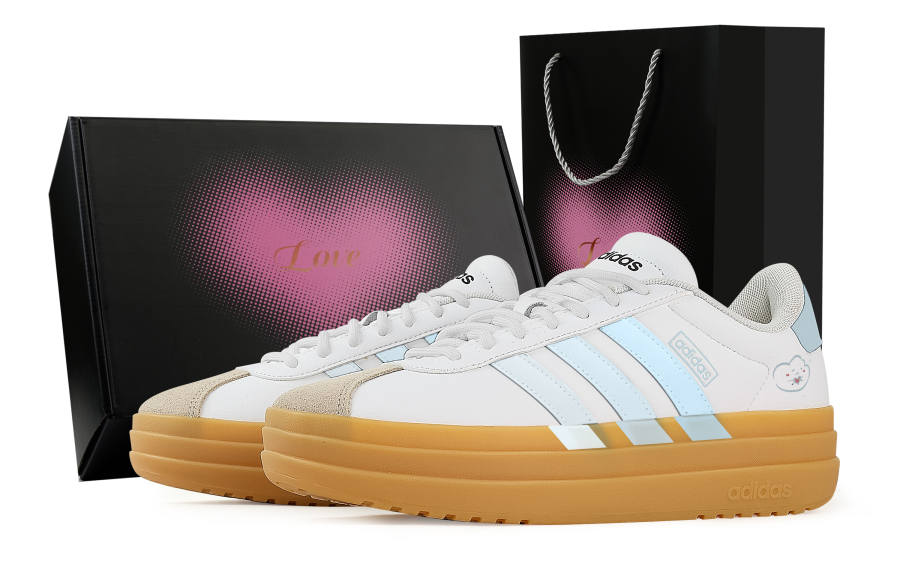 Adidas Adidas VL Court Bold Thick Cloud, Heart Box Slip Resistant Abrasion Resistant Low top Skateboard Shoes Women's