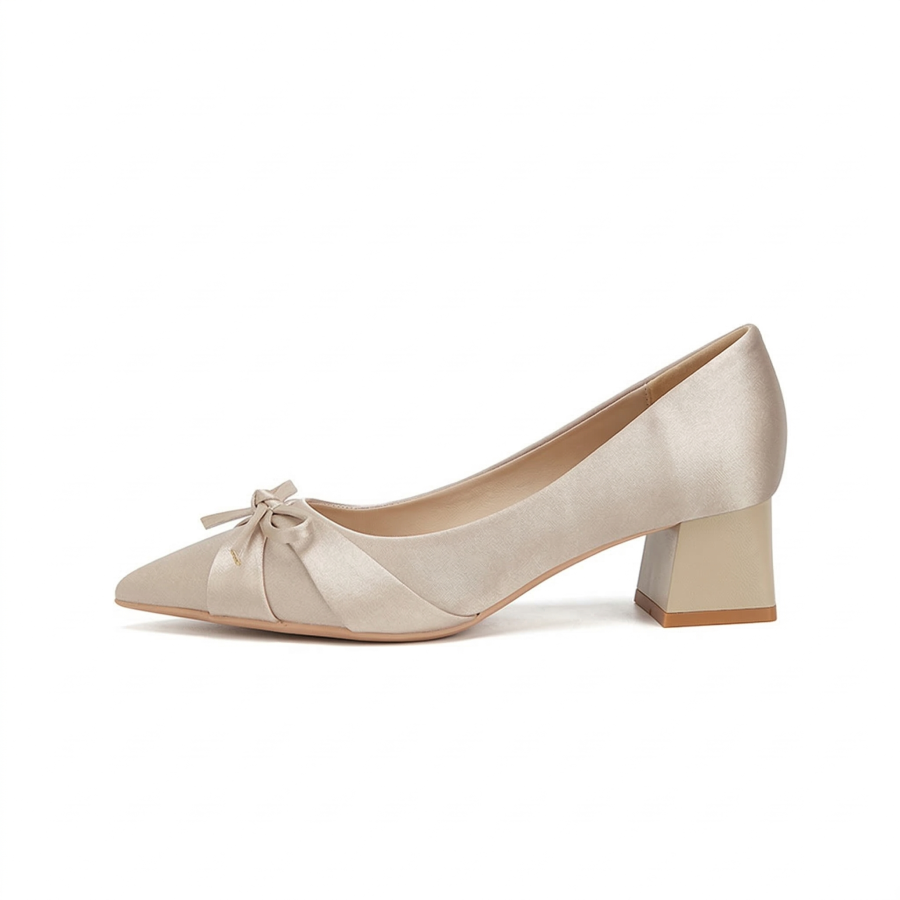 YAFEI XUANYU Silk Chunky Heel High Heels Women's
