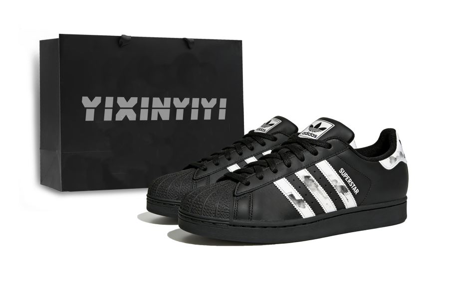 Adidas Originals Superstar 2 One Point Creative, Ink Wash Dye Abrasion Resistant Breathable Low top Skateboard Shoes