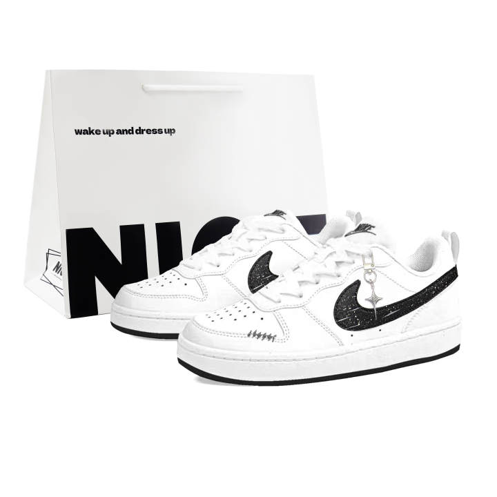 Nike Nike Court Borough Low top Kids' Skateboarding Shoes White Blue Teenagers