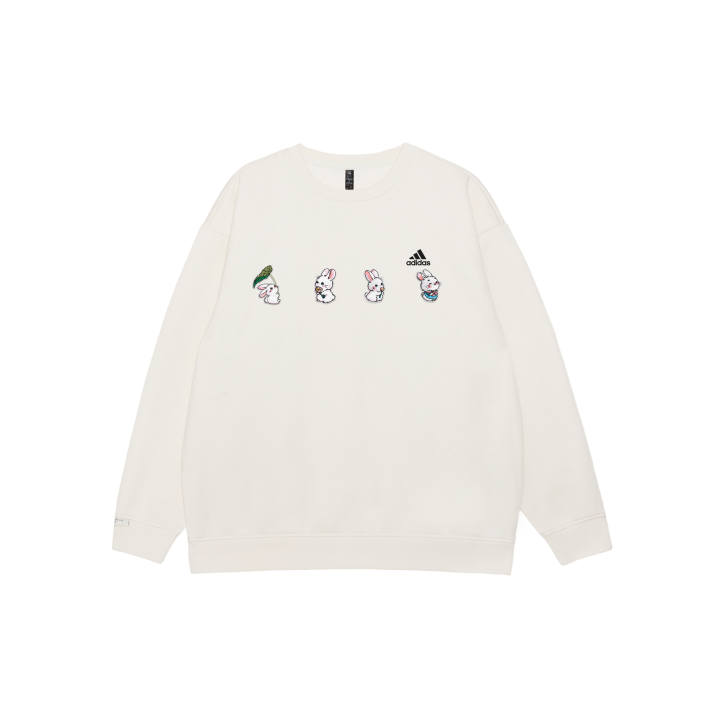 Adidas Adidas LABEL Sweatshirts Unisex White Crew Neck Moderate Regular