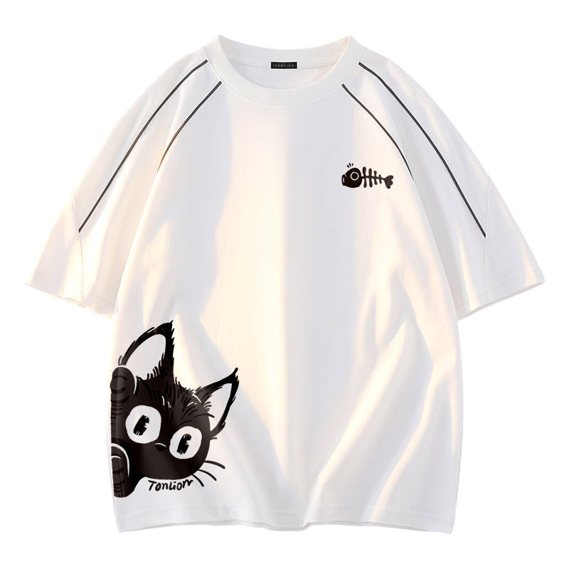 Tonlion T Shirts Unisex Crew Neck Moderate Straight Fit