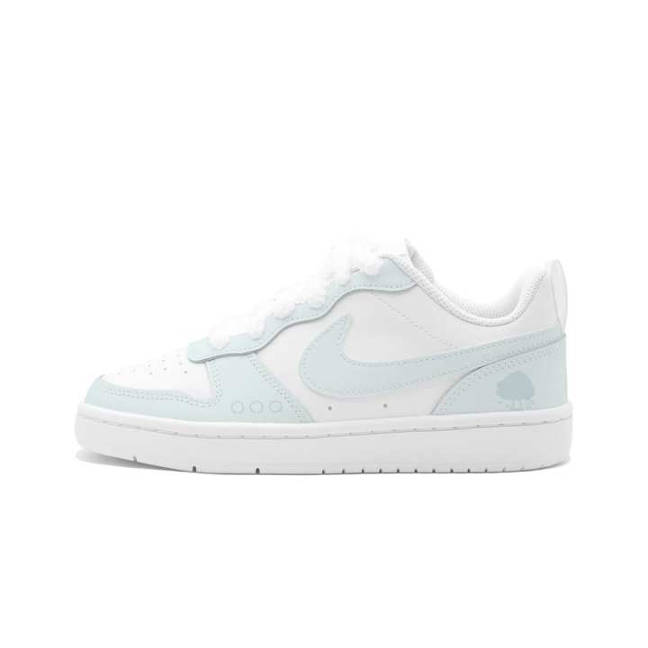 Nike Nike Court Borough 2 Cloud Mist, Moon Dawn Leather Cushioning Abrasion Resistant Slip Resistant Low top