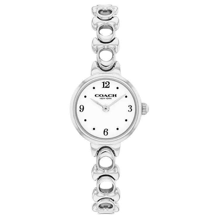 COACH Iris Wrist Watches Quartz Movement Steel Strap 22.5mm White Dial Women's Watch 30m Water Resistant