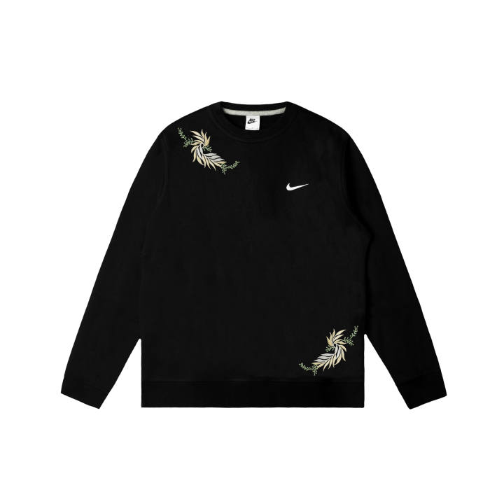Nike Nike Club Sweatshirts Men's Black Crew Neck Moderate Regular