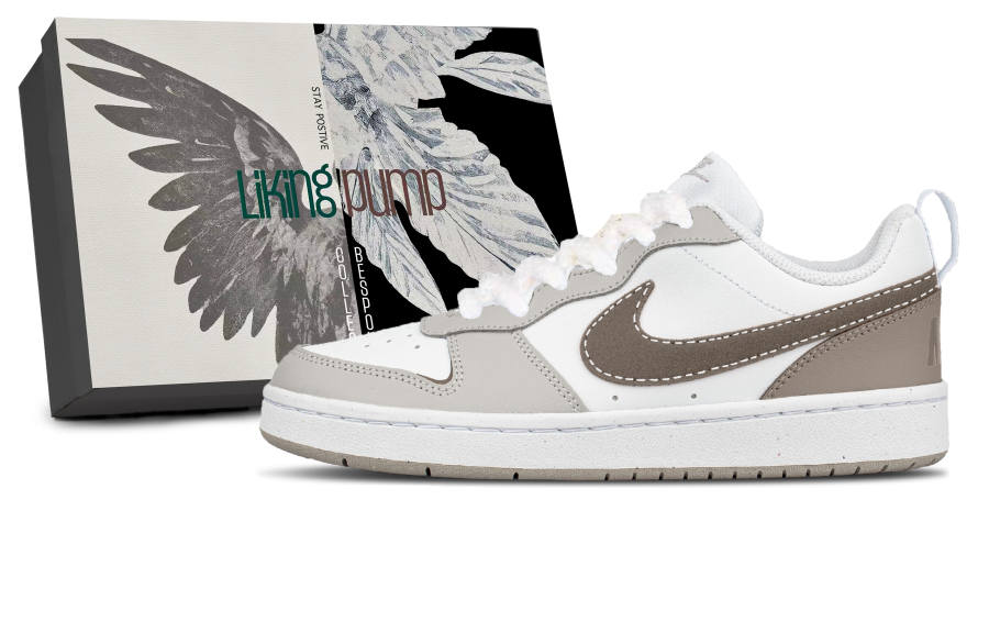 Nike Nike Court Borough Abrasion Resistant Low top Kids' Skateboarding Shoes Light Coffee Unisex