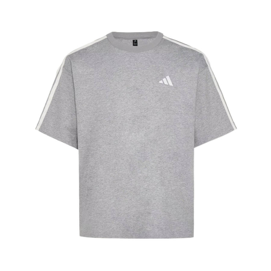 Adidas Adidas 3 Stripes T Shirts Men's Medium Heather Gray Crew Neck