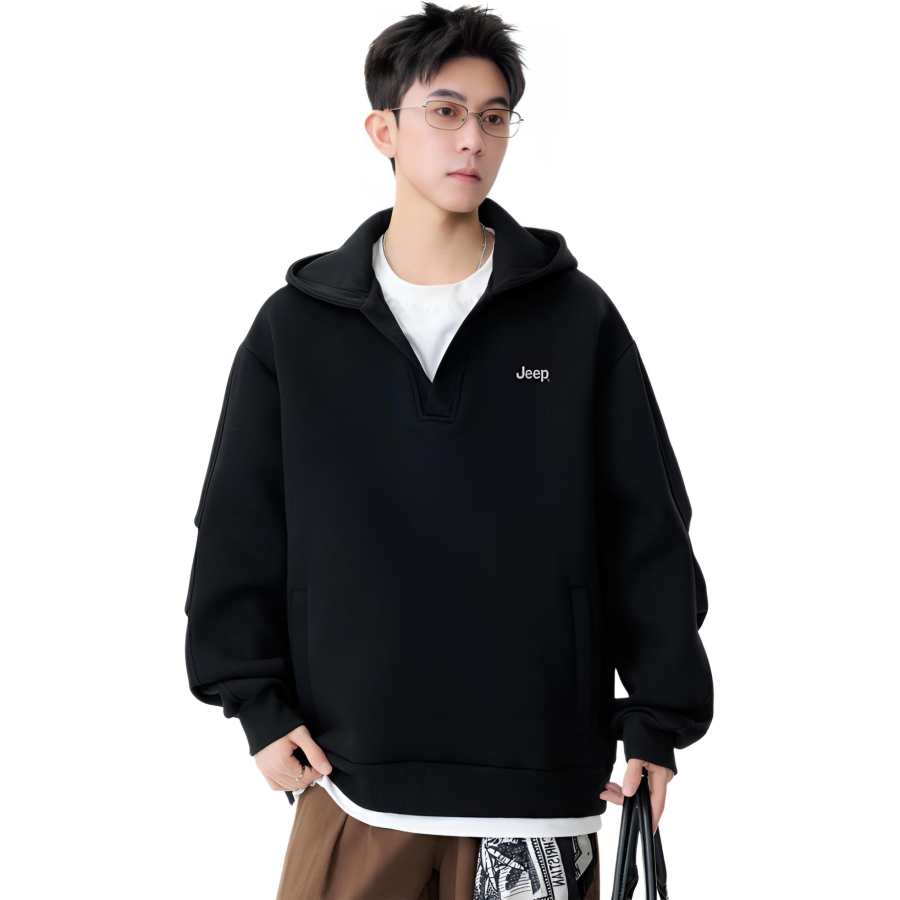 Jeep Sweatshirts Unisex Hooded Moderate Mock Two Piece
