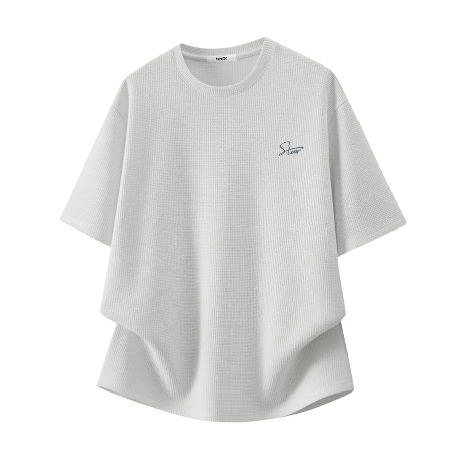 MINISO T Shirts Unisex Crew Neck Moderate Heavyweight