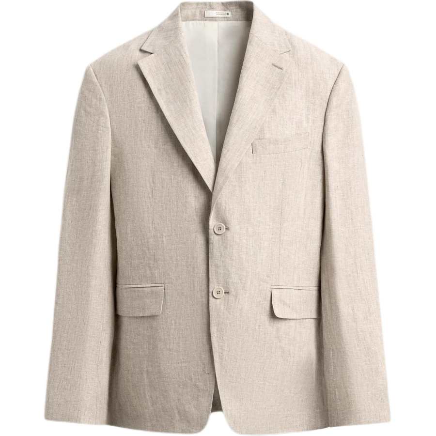 ZARA Business Suits Men's Light Beige Suit Collar Moderate