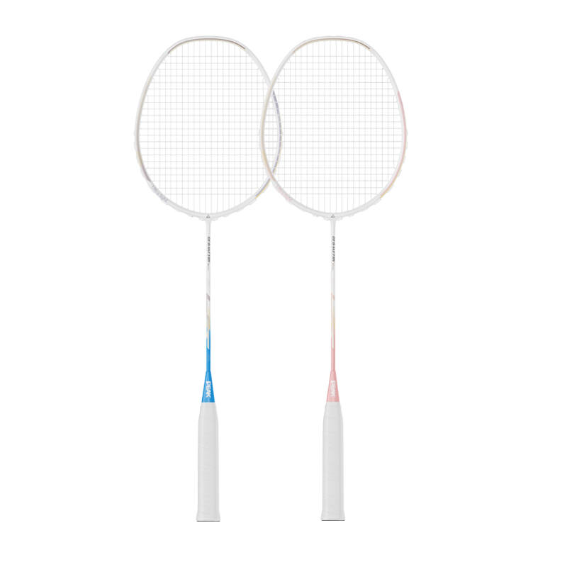 PEAK Full Carbon Badminton Rackets Control Type All around Defense Advanced Level Unisex 3U/G5 Aurora Pink Blue