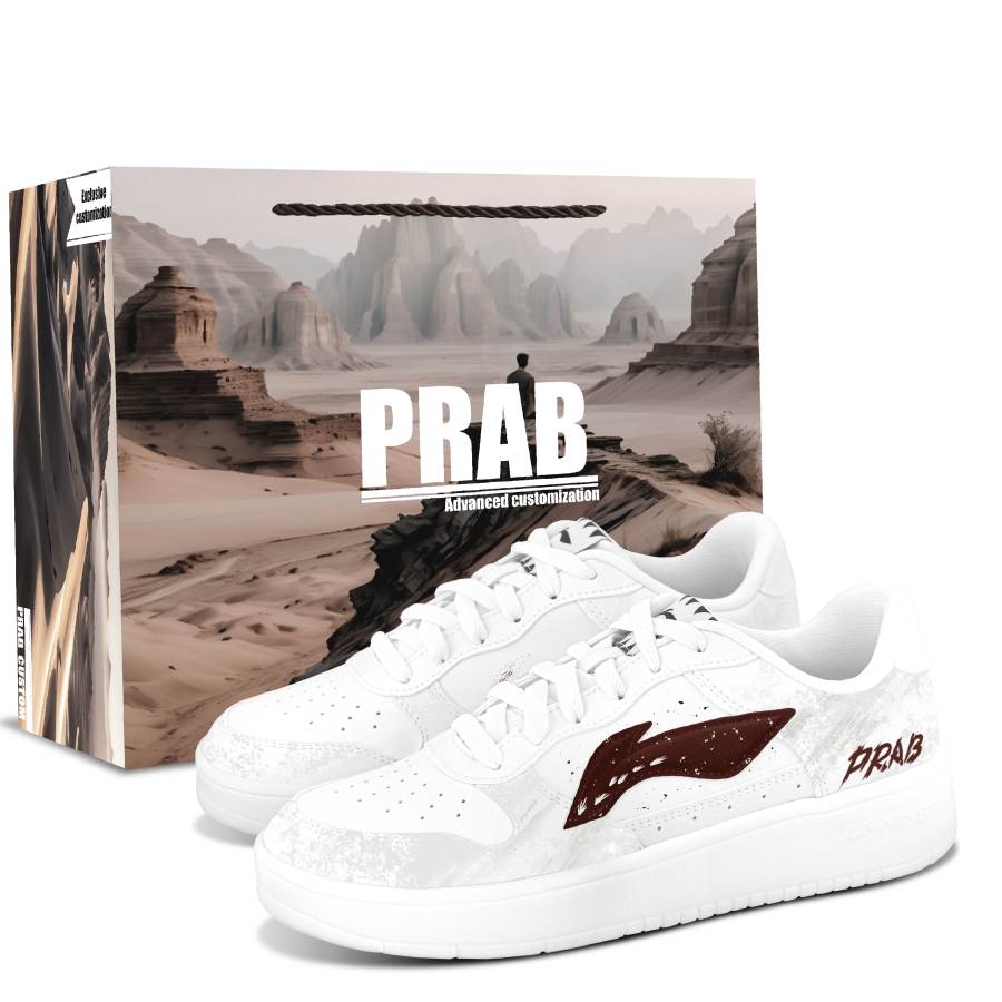 Li-Ning Li Ning Floating Boat Skateboard Shoes Men's Low Top White/Brown/Gray