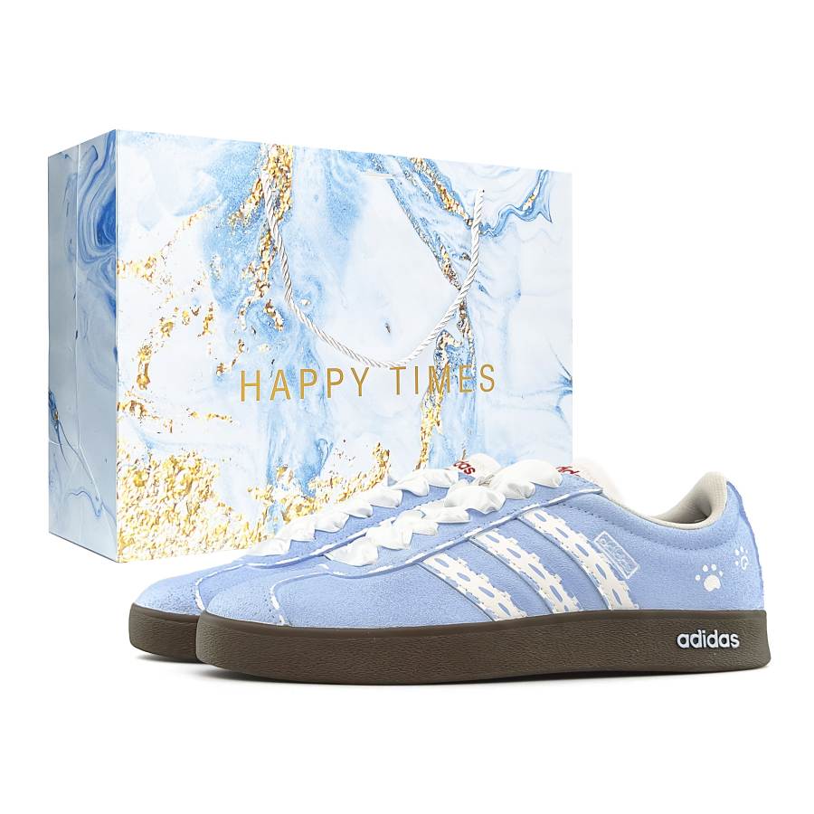 Adidas Adidas VL COURT 2.0 Special Shopping Bag Lightweight Low top Skateboard Shoes Unisex White Blue
