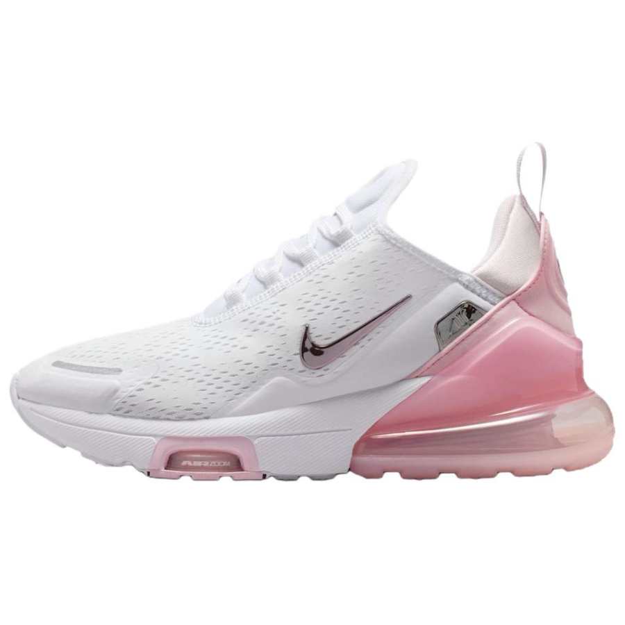 Nike Nike Air Max 270 Breathable Running Shoes Women's White Pink