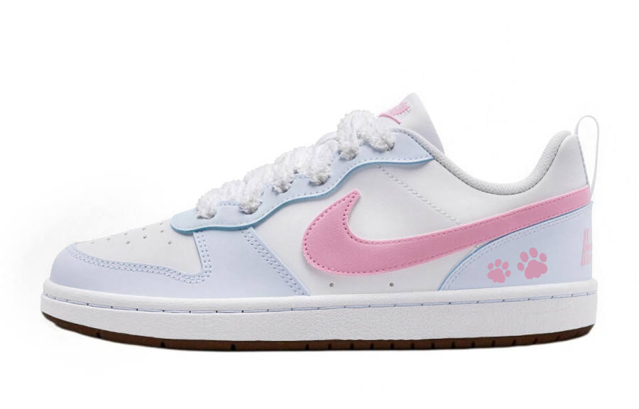 Nike Nike Court Borough Heart Meow Abrasion Resistant Low top Skateboard Shoes Women's Pink