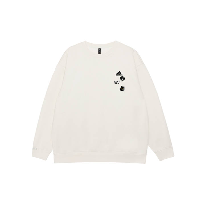 Adidas Adidas LABEL Sweatshirts Unisex White Crew Neck Moderate Regular