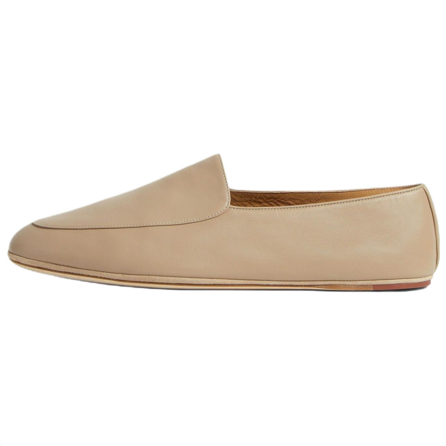 Loro Piana Anton Walk Sheepskin Casual Leather Shoes Men's Sandstone