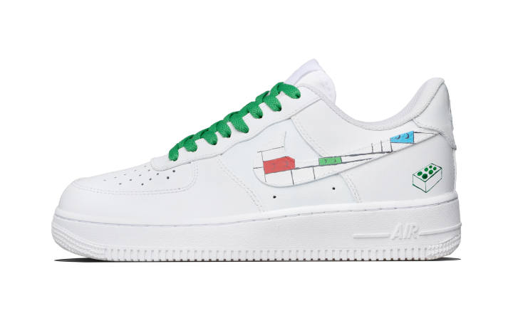 Nike Nike Air Force 1 Building Block Cow Leather Abrasion Resistant Low top Skateboard Shoes Unisex Green