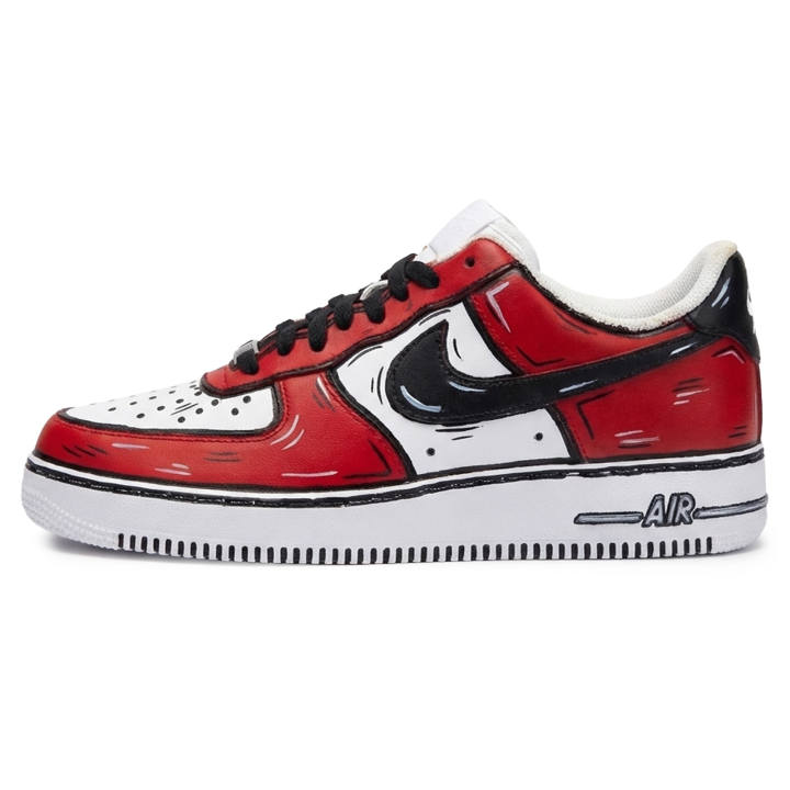 Nike Nike Air Force 1 Anime Line Art, Graffiti Slip Resistant Abrasion Resistant Low top Skateboard Shoes Unisex
