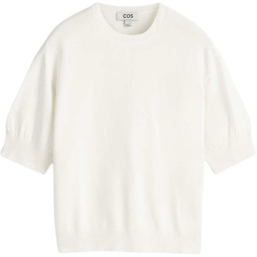 COS T Shirts Women's Ecru Crew Neck