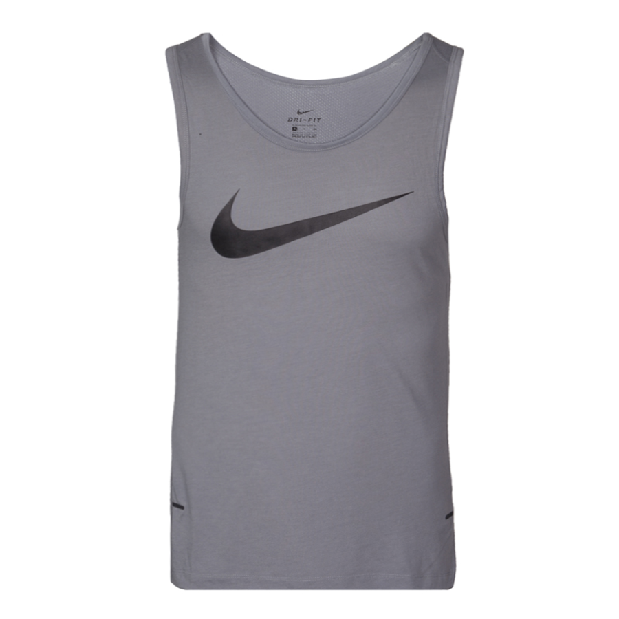 Nike Nike Dri Fit Tank Tops Men's Gray Crew Neck Moderate Straight Fit