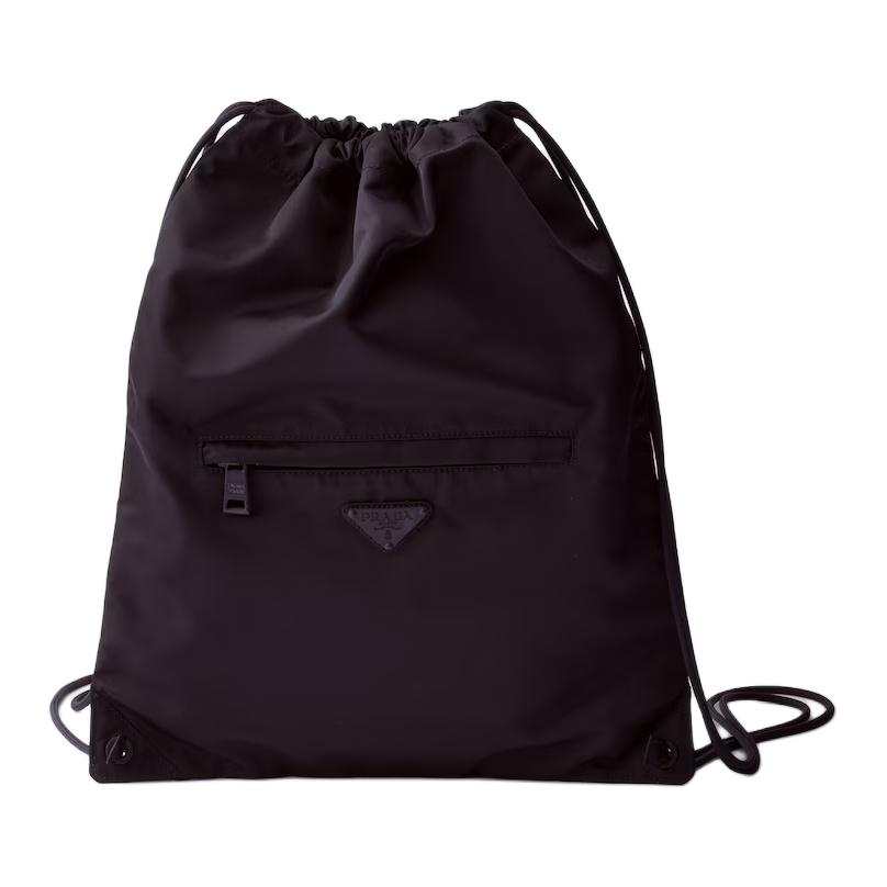 PRADA PRADA Re Nylon Drawstring Closure Recycled Polyamide Backpack Unisex Black