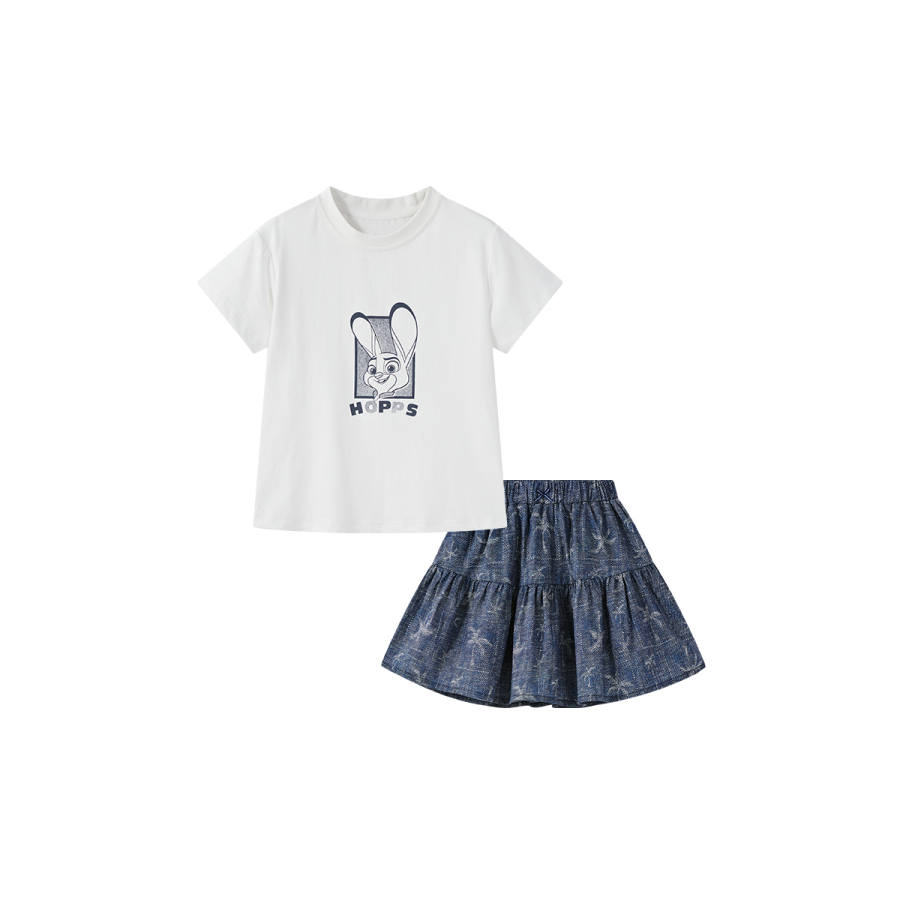 Disney Kids Two Piece Skirt Sets Crew Neck Moderate Short