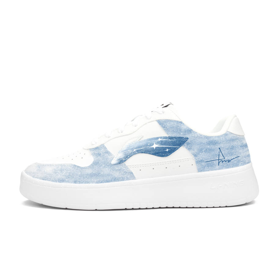 Li-Ning Li Ning Floating Boat Maris Sal Blue Star Abrasion Resistant Lightweight Breathable Low top Skateboard Shoes Unisex
