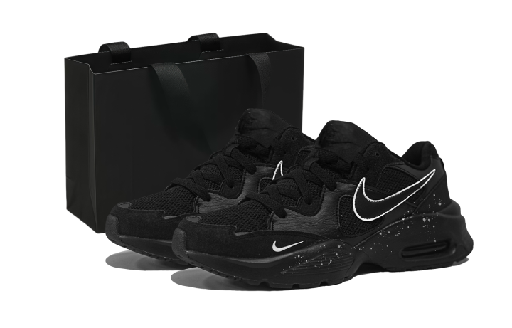 Nike Nike Air Max Fusion Abrasion Resistant Breathable Low top Running Shoes Men's Black White