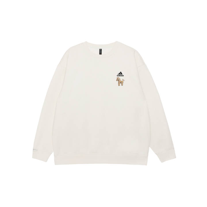 Adidas Adidas LABEL Sweatshirts Unisex White Crew Neck Moderate Regular
