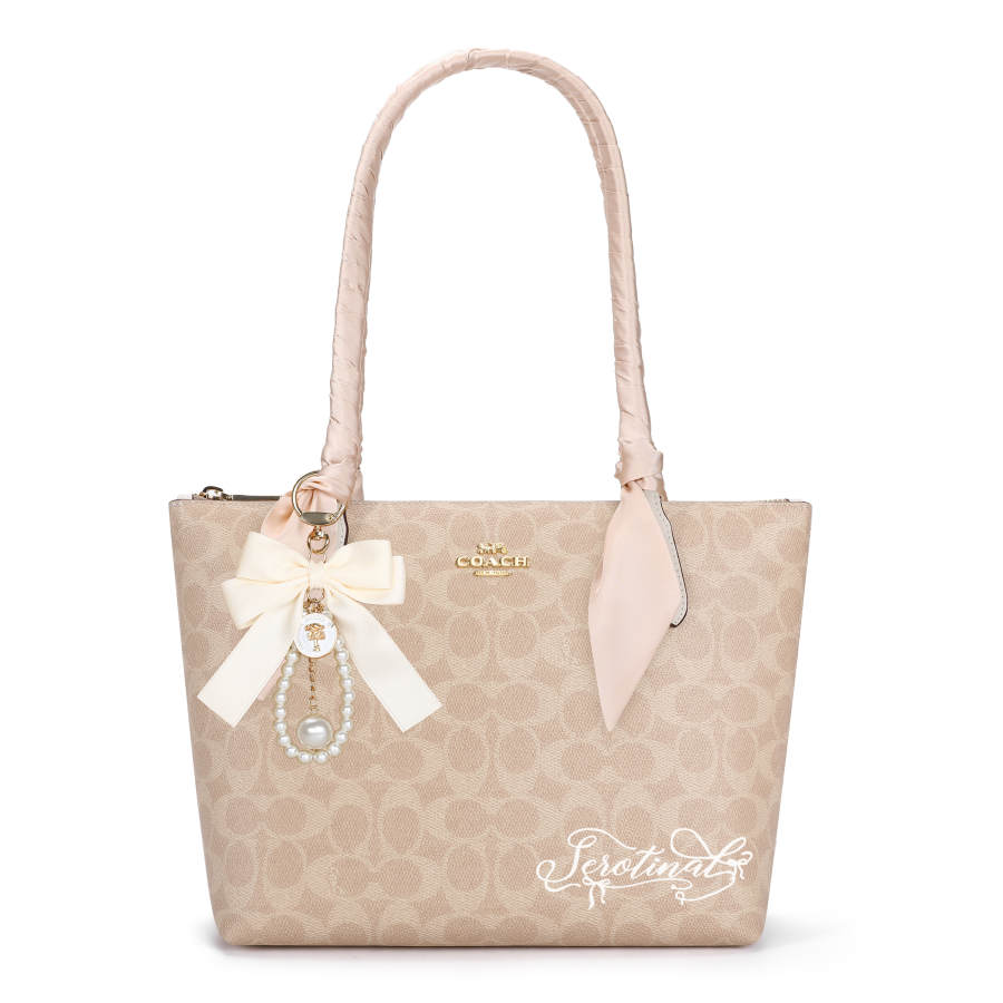 COACH COACH Fiona Artificial Leather Shoulder Bag Medium Women's Beige