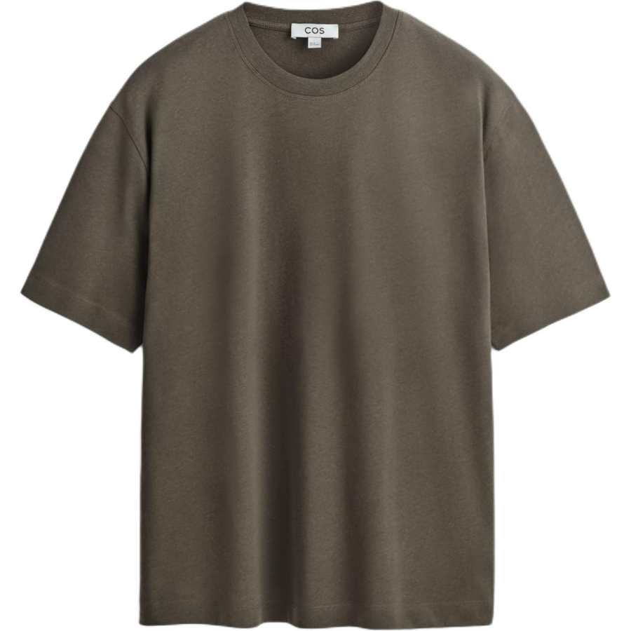 COS COS T Shirts Men's Brown Crew Neck