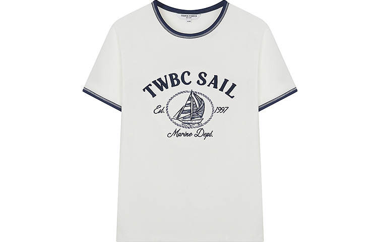 Teenie Weenie T Shirts Women's White Crew Neck Moderate Straight Fit