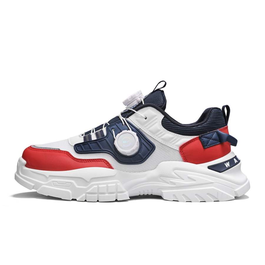 WARRIOR WARRIOR Chunky Sneakers Men's Low Top White Green/White Red Deep Blue/Beige Khaki