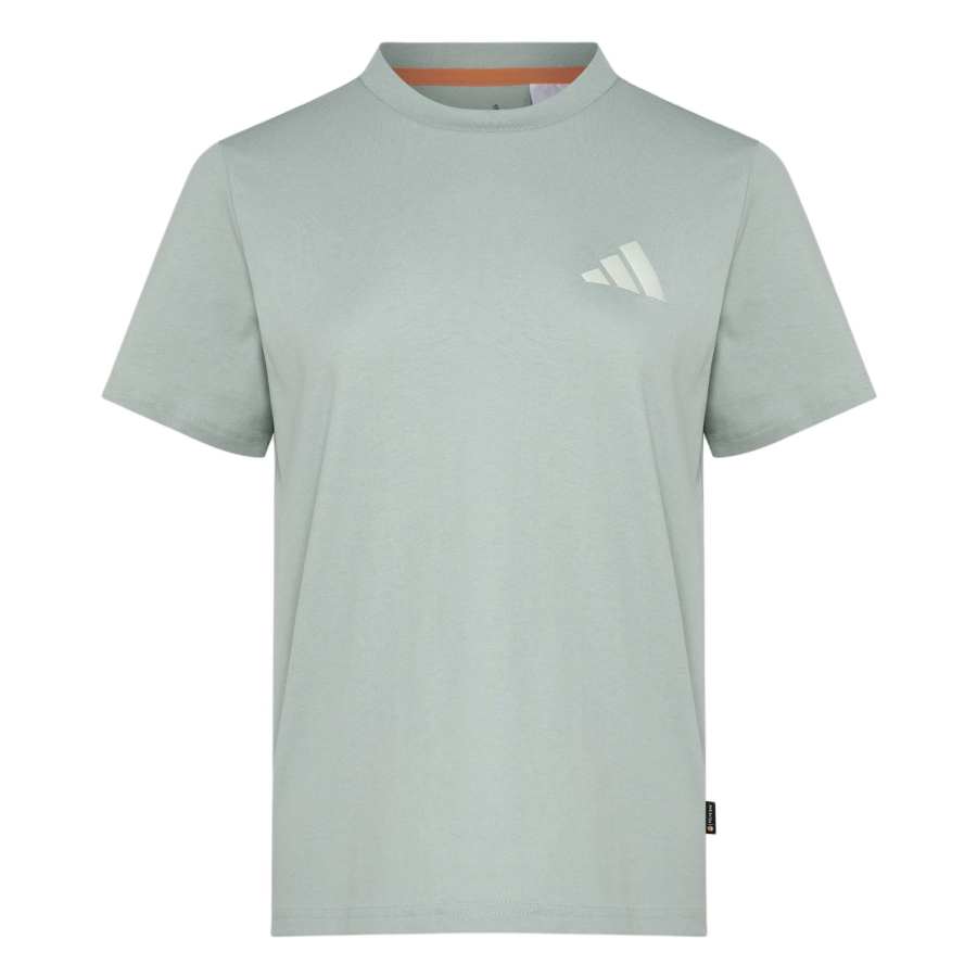 Adidas Adidas Terrex T Shirts Women's Wonder Light Gray Green Crew Neck Moderate