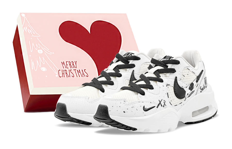 Nike Nike Air Max Fusion Abrasion Resistant Slip Resistant Low top Casual Running Shoes Women's Black White