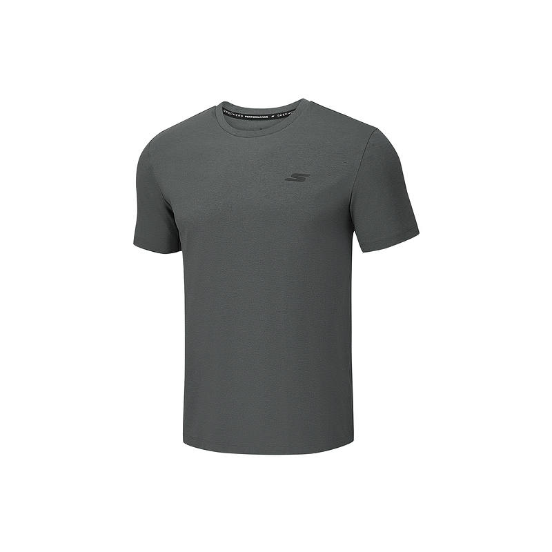 Skechers T Shirts Men's Smoky Gray 013P Crew Neck Moderate
