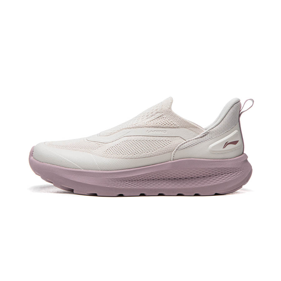 Li-Ning Li Ning Cloud Yi Slip On Cushioning Slip Resistant Low top Casual Shoes Women's White Sand Gray