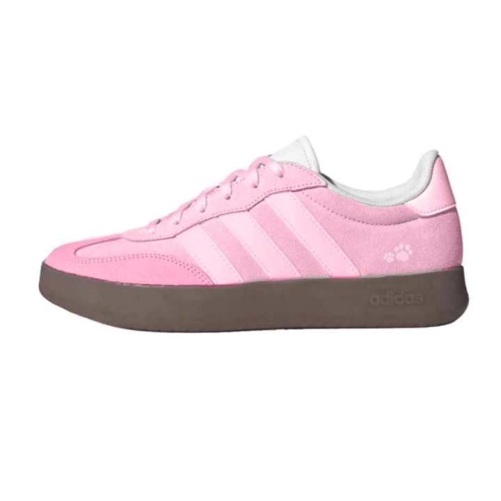 Adidas Adidas BARREDA Synthetic Leather, Split Cow Leather Abrasion Resistant Low top Skateboard Shoes Unisex Pink White