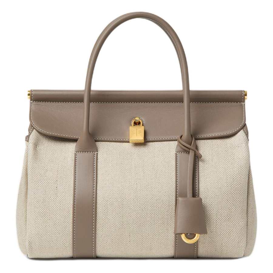 Loro Piana Loom Cotton With Linen Crossbody Bag, Handbag Women's Natural Apricot & Sun Gold