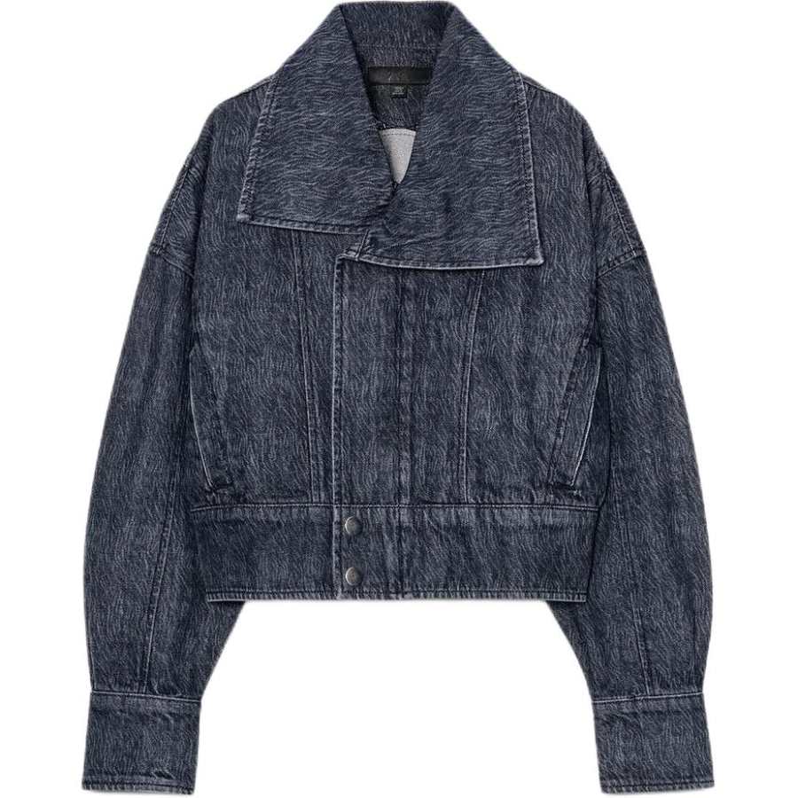 ZARA Jackets Women's Blue Lapel Moderate Other