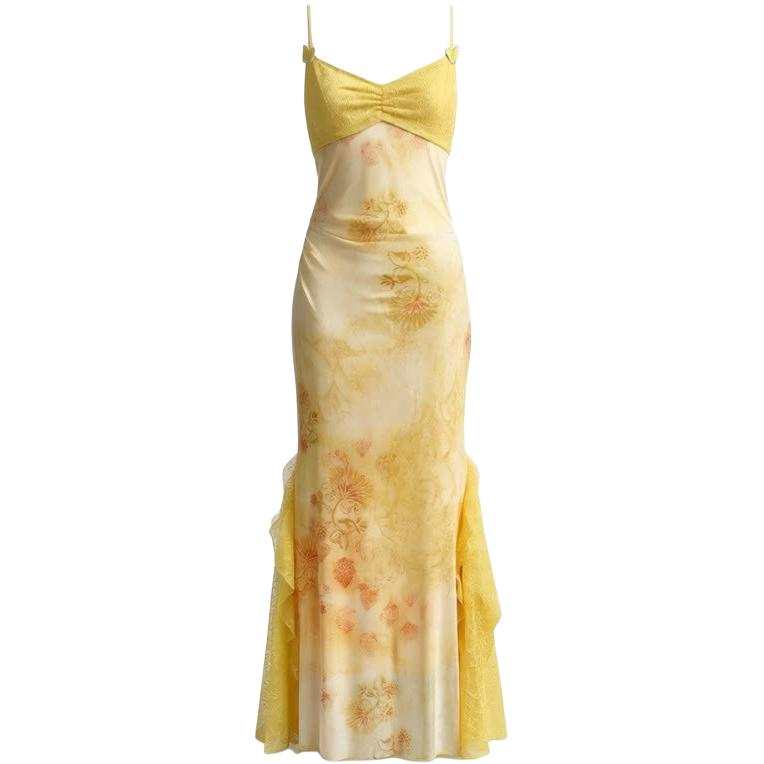 CHARM GLOW Slip Dresses Women's Yellow Boat Neck Moderate Long
