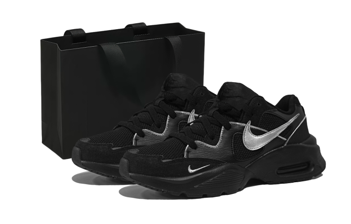 Nike Nike Air Max Fusion Abrasion Resistant Breathable Low top Running Shoes Men's Black Silver