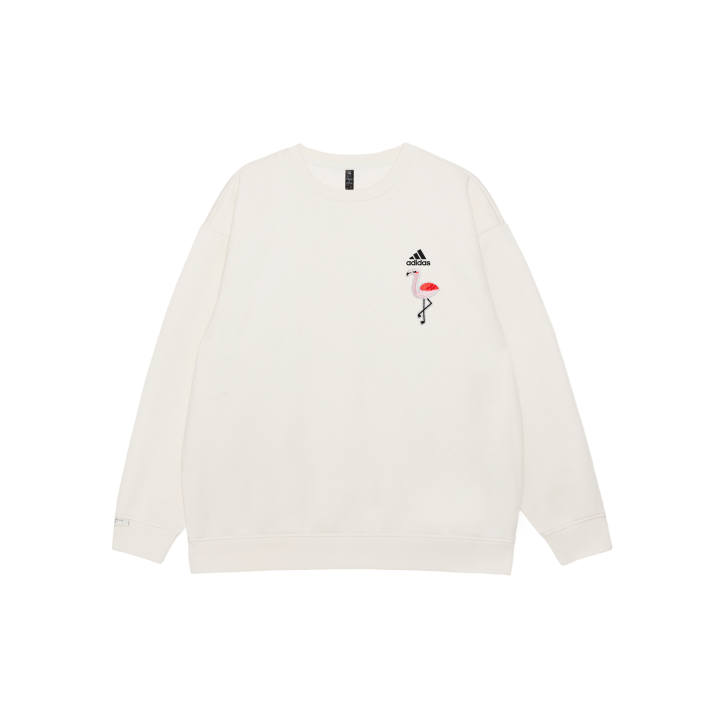 Adidas Adidas LABEL Sweatshirts Unisex White Crew Neck Moderate Regular