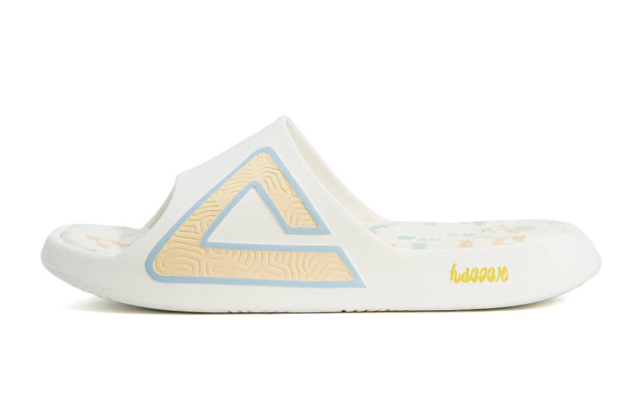 PEAK Tai Ji1.0 EVA Cushioning Slip Resistant Abrasion Resistant Slide Slippers Unisex White Pink Blue